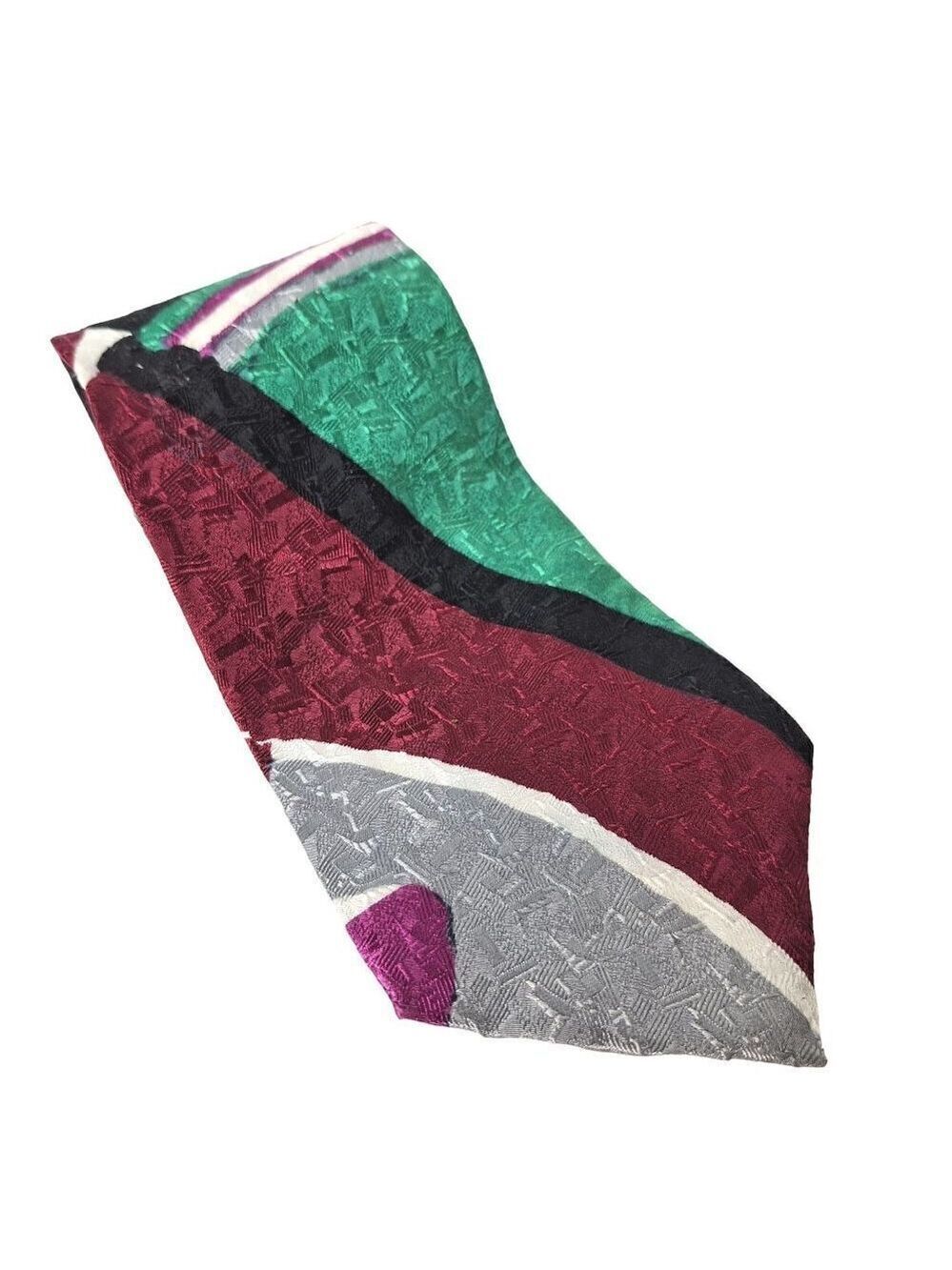 Oscar De La Renta Multicolor Abstract Silk Necktie
